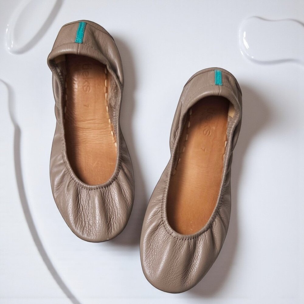 TIEKS by Gavrieli Beige Tan Handmade Soft Leather Ballet Flats Size 7